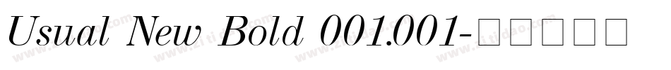 Usual New Bold 001.001字体转换